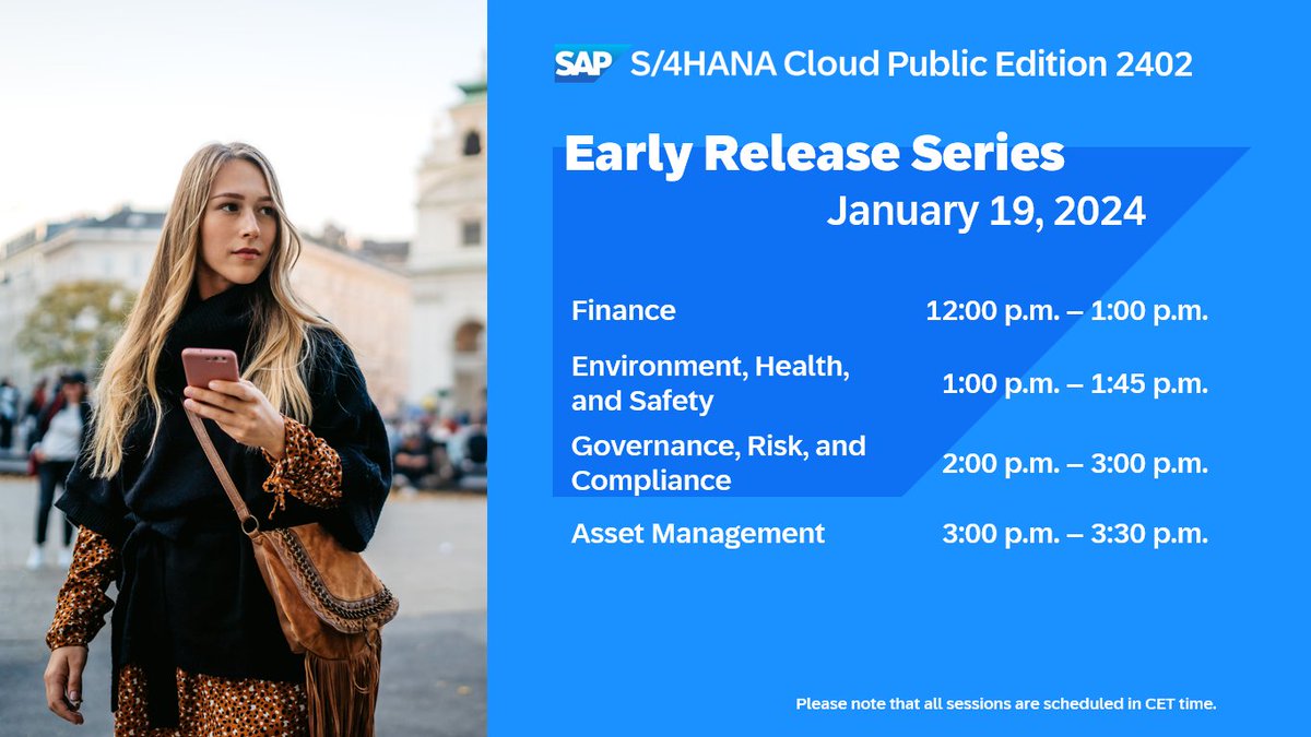 DeissnerKatrin's tweet photo. Dear sustainable Finance and GRC experts: join this week, Friday, 19th, #SAP #S4HANA #Cloud Public Edition 2402 Early Release Series:
- Risk Management in Financial Compliance Management
- 3 Lines of Defense in SAP FCM

Register now. 🔥#SAPCloudERP

https://t.co/4AMrZhToJs https://t.co/rWpF5Ch0fu