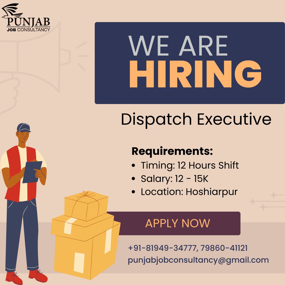 KomalTh02528362's tweet image. 👀 We're looking for #DispatchExecutive
💸 Salary: 12 - 15K
📍 Location: Hoshiarpur
Please share your CV with punjabjobconsultancy@gmail.com
📞For more details, contact us, at +91 81949-34777, 79860-41121 
#DispatchExecutive #DispatchManagement #OperationsExpert