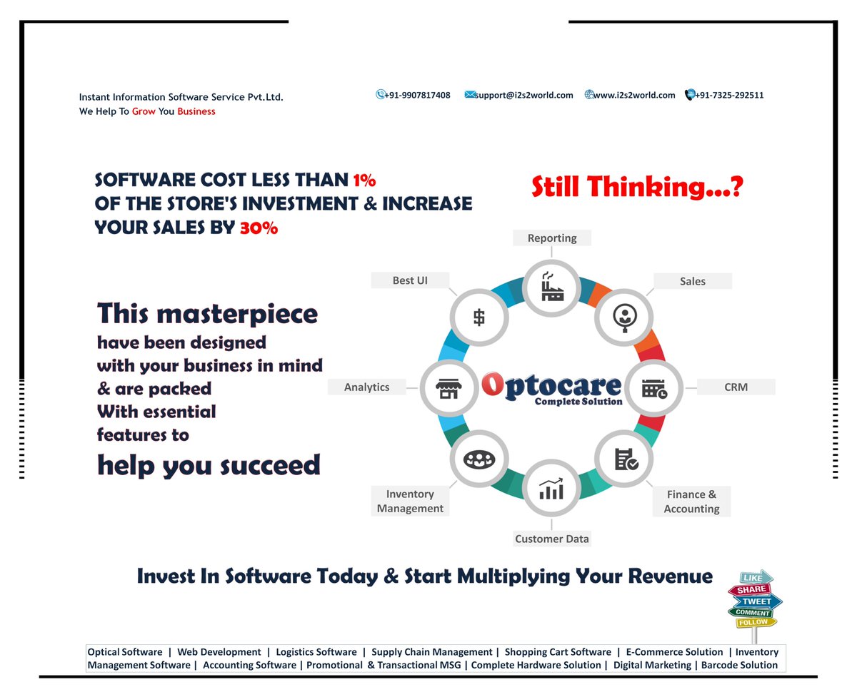 instant_pvt's tweet photo. Start Your New Way With Us, if Old ways wont's open new doors for your business
#Optical_software
#Opticalsoftware
#i2s2
#Optocare
#9907817408
#AaharStore
#ECommerce
#Digital_Marketing
#Web_Development
#App_Development
#ERP
#ITSolutionExperts
#webdesign

https://t.co/3jKYRs2wWK https://t.co/Ylw3KfwBvY