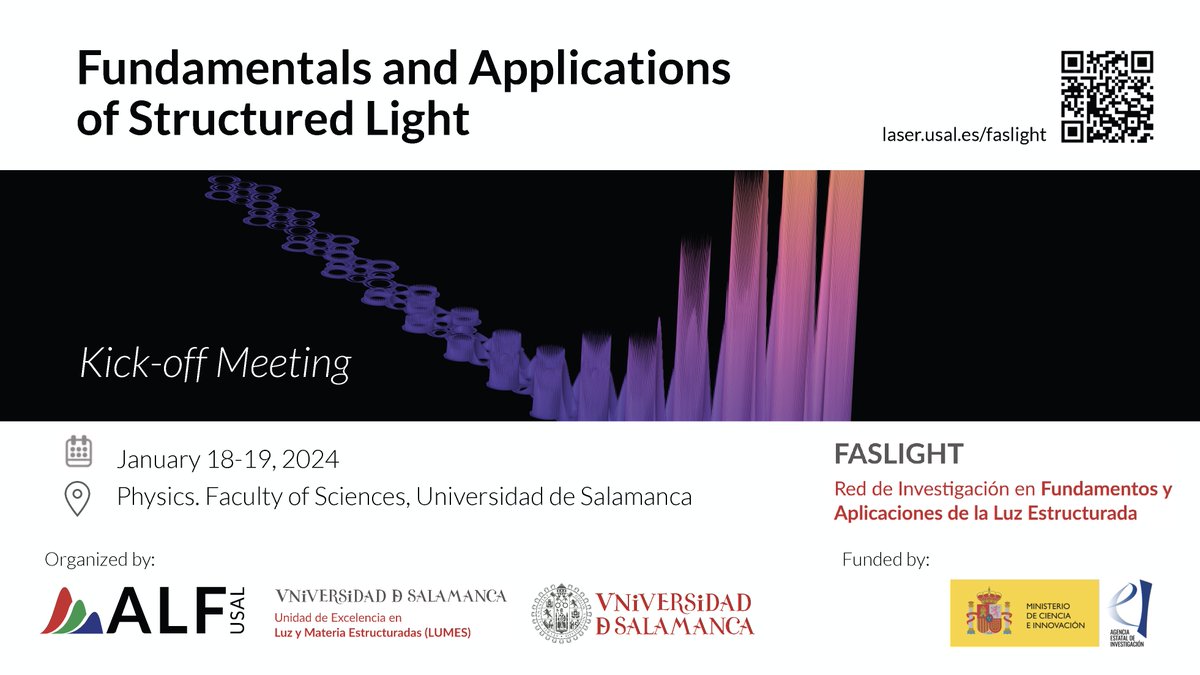 El próximo 18 de enero a las 15:00 comienza la reunión inaugural de la Red de investigación #FASLIGHT (Fundamentos y Aplicaciones de la Luz Estructurada)
<a href="/usal/">Universidad de Salamanca</a>