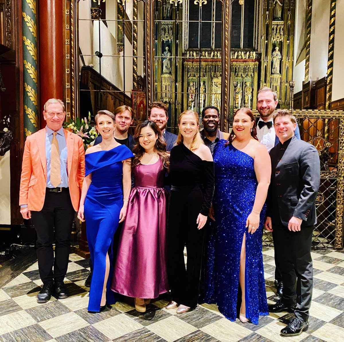 Post-performance smiles following the <a href="/Brunswick_VA/">Brunswick Vocal Arts</a> Aria Showcase last night. Left to right: Michael Portillo (narrator), Sarah Richmond, Henry Ross, Henna Mun, Ross Fettes, Hannah Bennett, Chuma Sijeqa, Madison Horman, Michael Ronan, yours truly (conductor). Bravi Tutti!