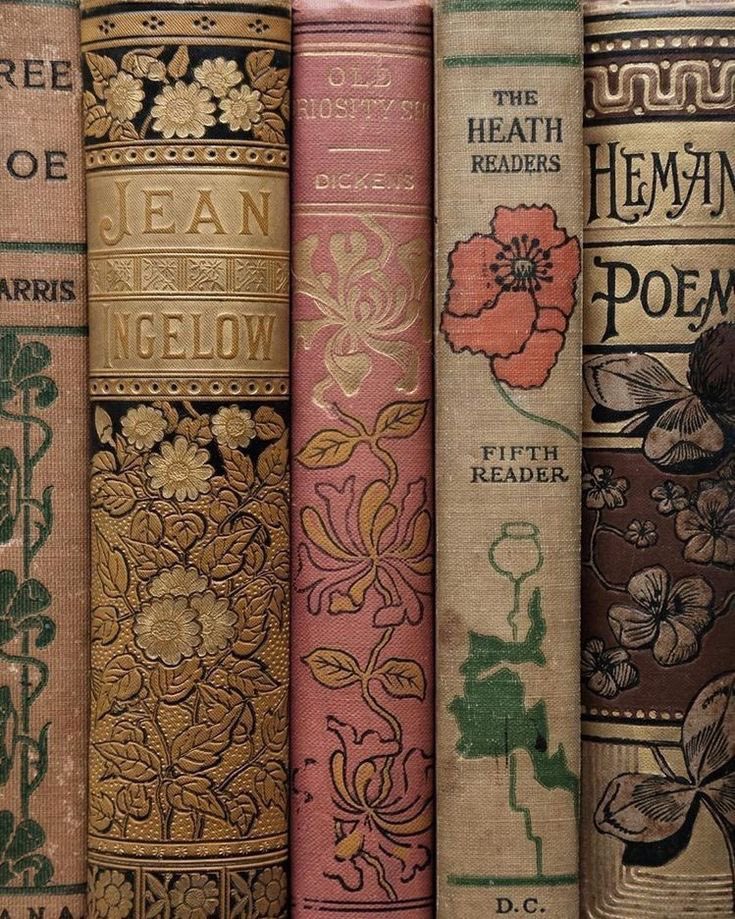 antique book spines
