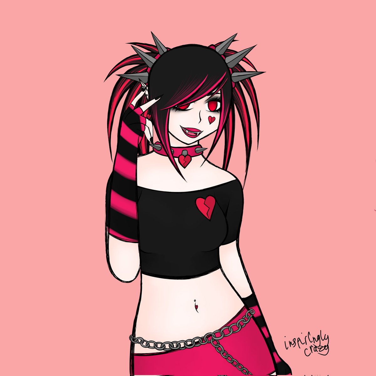 Inspiring_Crazy's tweet photo. Your Vampire Queen, lead singer of the Carmine Cuties, Carmilla has returned~!!!
.
Tags
#inspiringlycrazyocs #inspiringlycrazyocscarmilla #bloodynights #oc #originalcharacter #vampire #vampireoc #scene #emo #style #alternativegirl #digitalart #piercings #pigtails #vampiregirl https://t.co/PX0GPky5ot