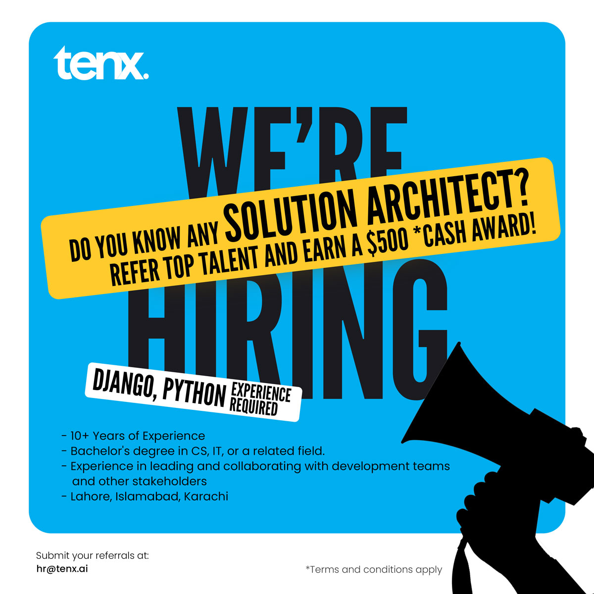 analytics10x's tweet image. We&apos;re searching for top talent, and YOU can earn a fantastic referral bonus!
👉 Check out the Solution Architect position at:  tenx.ai/careers/ 
👉 Provide the CV and Linkedin profile of the referral 
👉 If they get hired and complete their probation period, you earn $500!