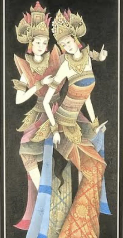 Beautiful Balinese Rama-Sita painting