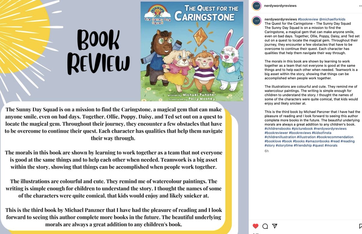 TwinUnicornPub's tweet photo. Four cheers from the gang for this warm review of The Sunny Day Squad: The Quest for the Caringstone from Maranda at @NerdyWordyRev ...Hip, Hip, Hooray! #bookreview #picturebook #childrensbook #kidlit #kidbookstagram #adventure #animals #animaladventure https://t.co/gKmhUEuiOZ