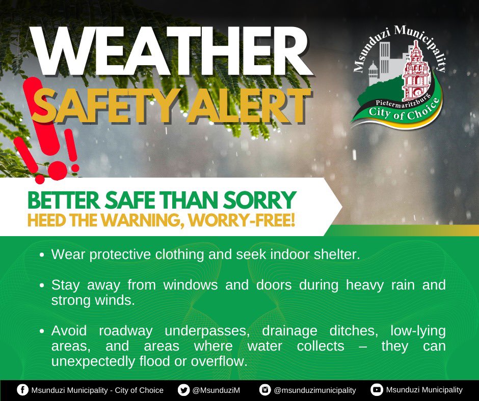 MsunduziM's tweet photo. #bedisasterwise #StaySafe https://t.co/pzWsOwLSw3