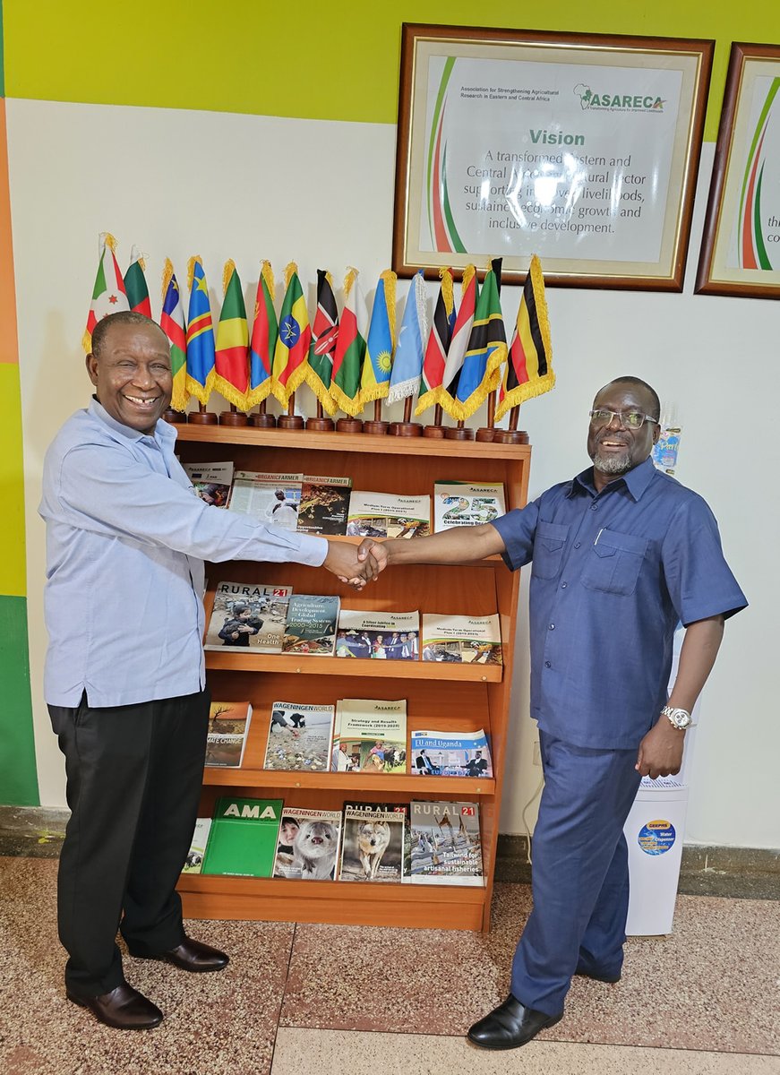 Building Partnerships: @nilebasin RM Eng. MATEMU visited the @ASARECA ED. Dr. WARINDA at his office in Entebbe; discussed partnership between @nilebasin and @ASARECA; joint Resource Mobilization & developing an MoU to affirm areas for collaboration. #OneNileOneFamily