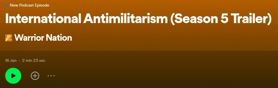 Warrior Nation Series 5 is immanent! Joe's already been in the studio with @dED_ucation co-founder @HellaJinsella and has lined up an amazing array of guests who are challenging militarism across the world. Hear Joe explain more in our SE5 trailer👉tinyurl.com/SE5Trailer