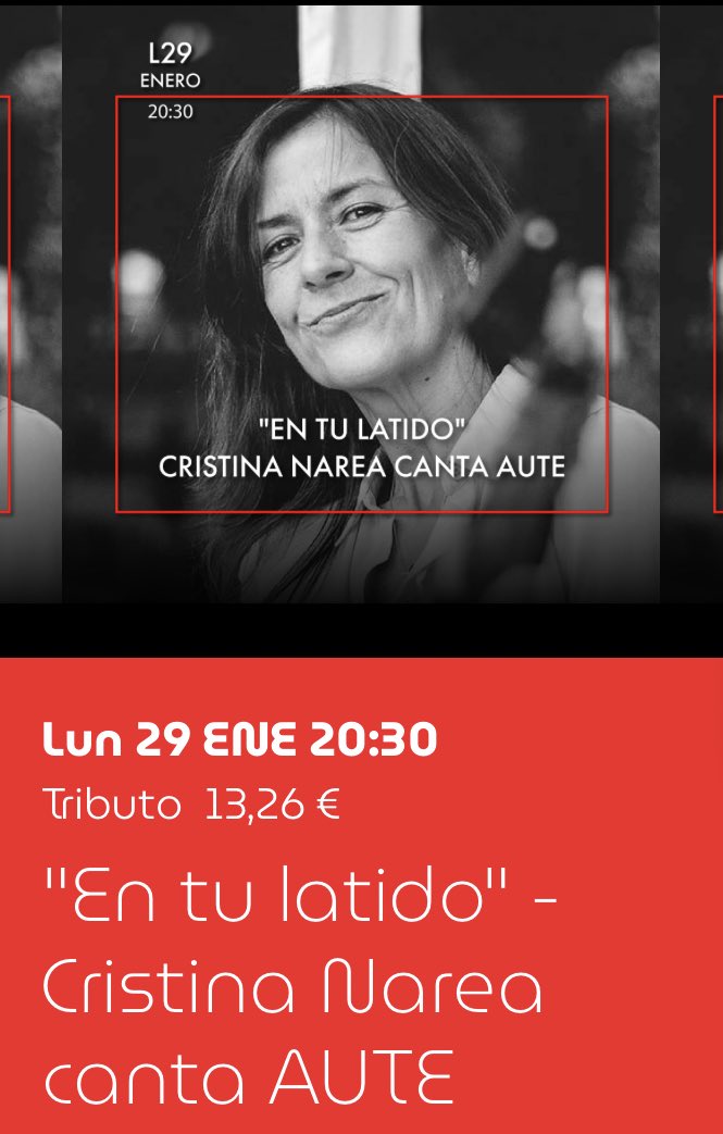 ConciertosA's tweet photo. Cristina Narea en concierto el lunes 29 de enero en la Sala Clamores. Tributo a Aute

https://t.co/lNYcGNTqJT https://t.co/l4X9GyJwJX