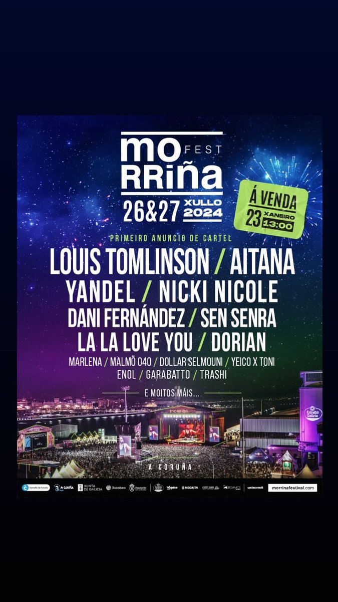 Louis will be headlining Morriña Festival in Spain later this year! 🔗morrinafestival.com