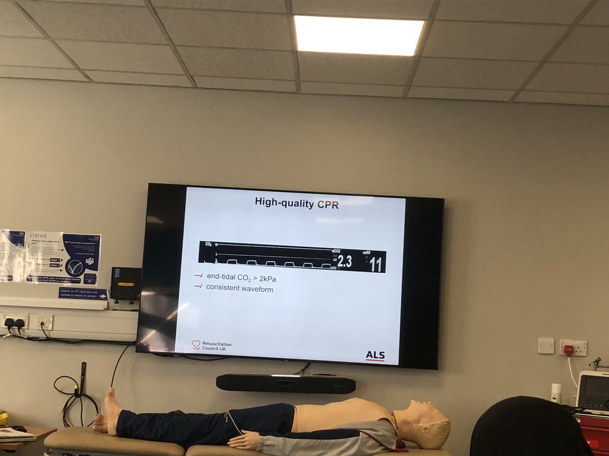 Colleagues learning about end tidal CO2 on todays ALS course

Hope everyone is enjoying the course!
Thank you to all faculty members <a href="/SouthTees/">South Tees Hospitals</a> <a href="/ResusCouncilUK/">Resuscitation Council UK</a>