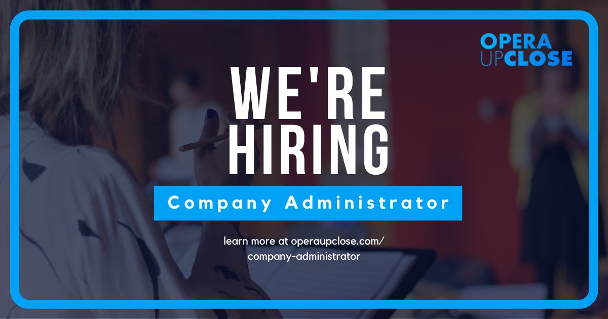 We're looking for a company administrator to join our team as we develop the depth and scope of our work from our home @MASTStudios - application deadline 12pm 5th Feb. Learn more and apply now at operaupclose.com/company-admini… #southampton #southamptoncareers #hiring #arts #opera