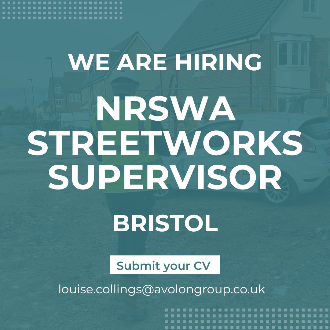 Are you an experienced Streetworks Supervisor looking for a new challenge?

Avolon are searching on behalf of a valued client who are looking to recruit an experienced NRSWA Streetworks Supervisor to join their team! (1/3)