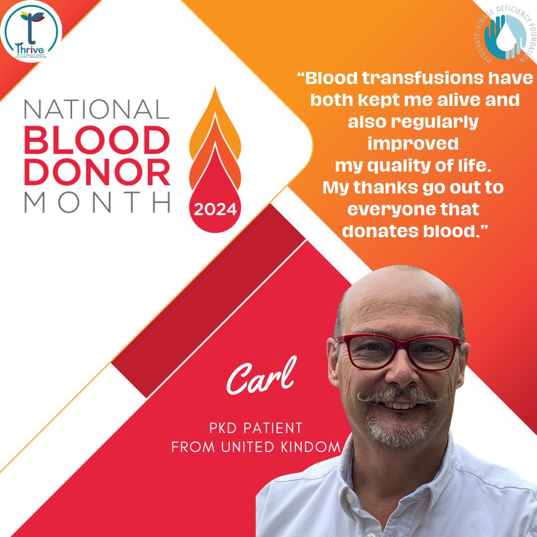 For people like Carl, who has #pkdeficiency, weekly blood transfusions are a necessary part of life.

#NBDM2024 #hemolyticanemia #rareanemias #pyruvatekinasedeficiency #donateblood