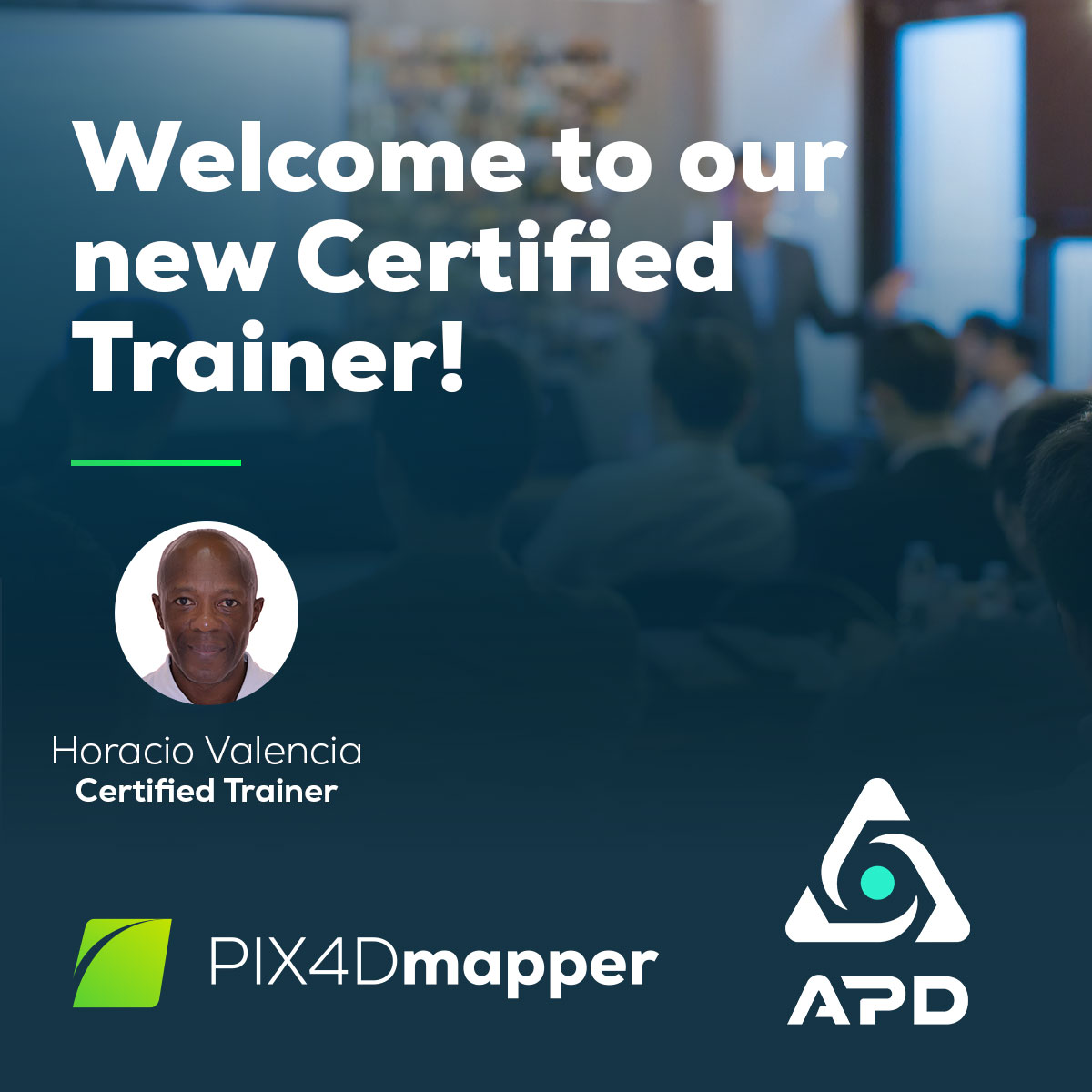 pix4d's tweet image. 🎉 We are thrilled to welcome Horacio Valencia from APD as our new Certified Trainer for #PIX4Dmapper!

Congratulations to Horacio for this achievement! 🎓👏

Interested in becoming a Certified Trainer, click here for more information: hubs.li/Q02gLjlF0