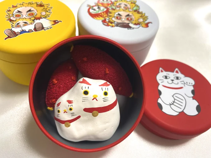 招きネコ杏千入れる良い缶を見つけた 