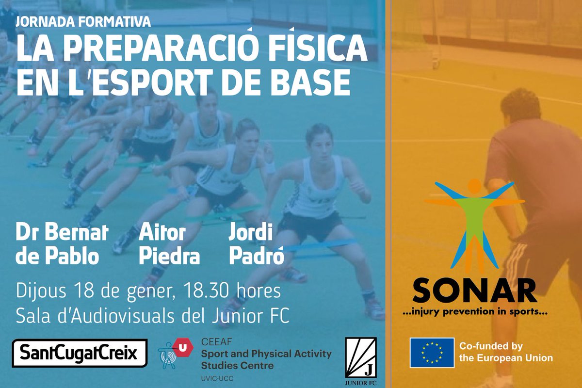💁 DEMÀ, al <a href="/ClubJunior1917/">Club Junior</a> , organitzem la jornada tècnica 'La Preparació Física en l'Esport de Base'.

😀 T'ho perdràs?

🔗 INFO i INSCRIPCIONS 👉 tuit.cat/FTvlt .

#SantCugat <a href="/sonar_injuries/">Projecte #SONAR</a> <a href="/SONARinjuries/">SONAR_injuries</a> <a href="/mimabo58/">Miquel Martinez Borda</a> <a href="/salaricu/">Albert Salarich</a> <a href="/bernatdepablo/">Bernat de Pablo</a> <a href="/aitor1095/">Aitor Piedra</a> <a href="/xavipl_2000/">Javier Peña</a>