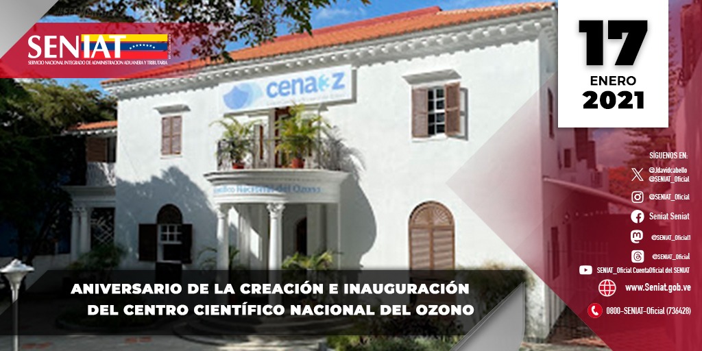 SENIAT_Oficial's tweet photo. 📆#TalDíaComoHoy se celebra el aniversario del Centro Científico Nacional del Ozono, creado como parte de los esfuerzos para desarrollar opciones en el tratamiento de diversas enfermedades, incluyendo el Covid-19. https://t.co/iCQj5e7aBz