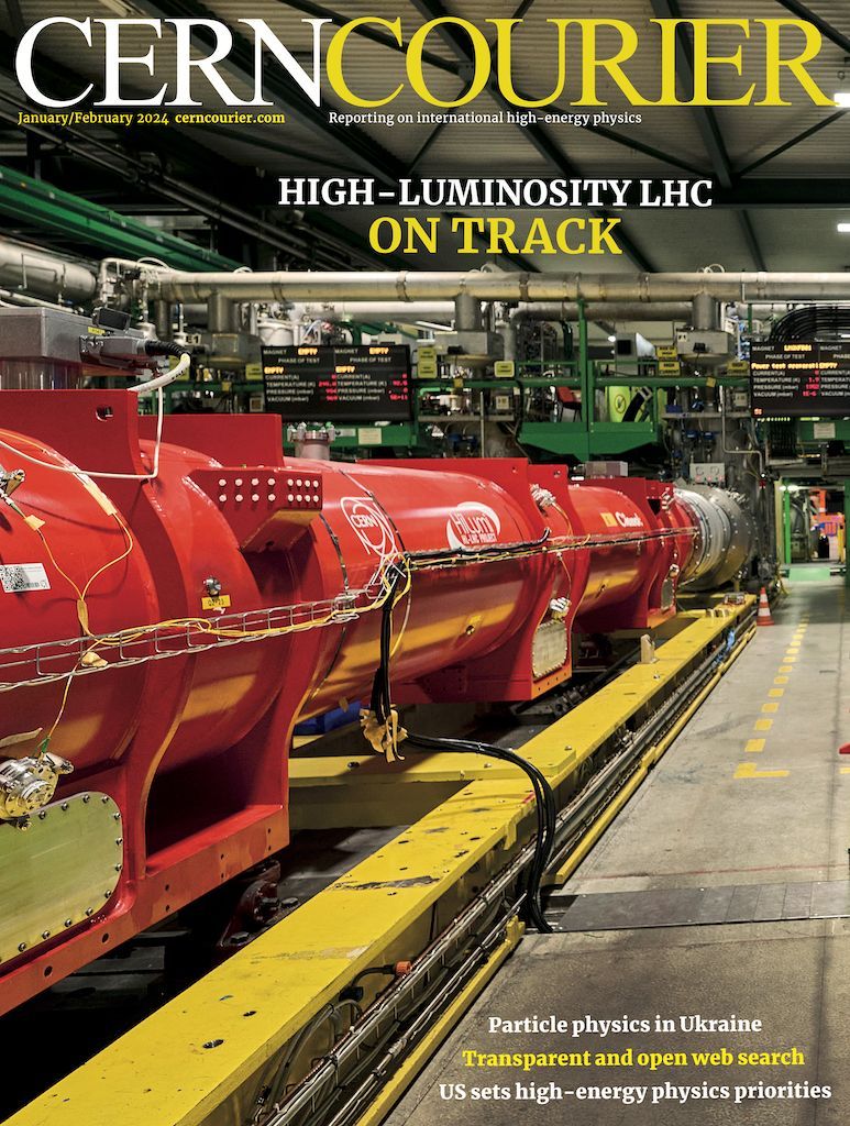CERNCourier's tweet photo. 2024 is a big year for the validation of technologies, prototyping and the production of equipment for the HL-LHC. Particle physics in Ukraine, the CERN Accelerator School, open web search and leading in collaborations are among other Jan/Feb highlights: https://t.co/SnCTsVE2L5 https://t.co/Y4XK3paF95