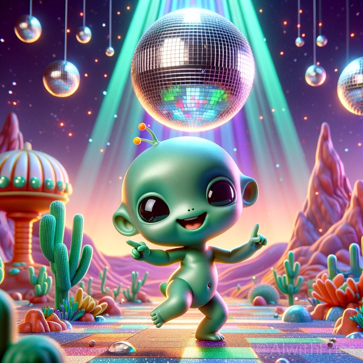Alien Baby Dance Party!

Found this little cutie teaching the moonwalk at a Baby Alien Dance Party. They say it's a small step for man, but a giant boogie for baby-kind! 🕺👶👽 

#AlienMoves #CutestConqueror #GrooveLikeAGalactic #CosmicCutie #MilkyWayWiggle #aiart #digitalartist