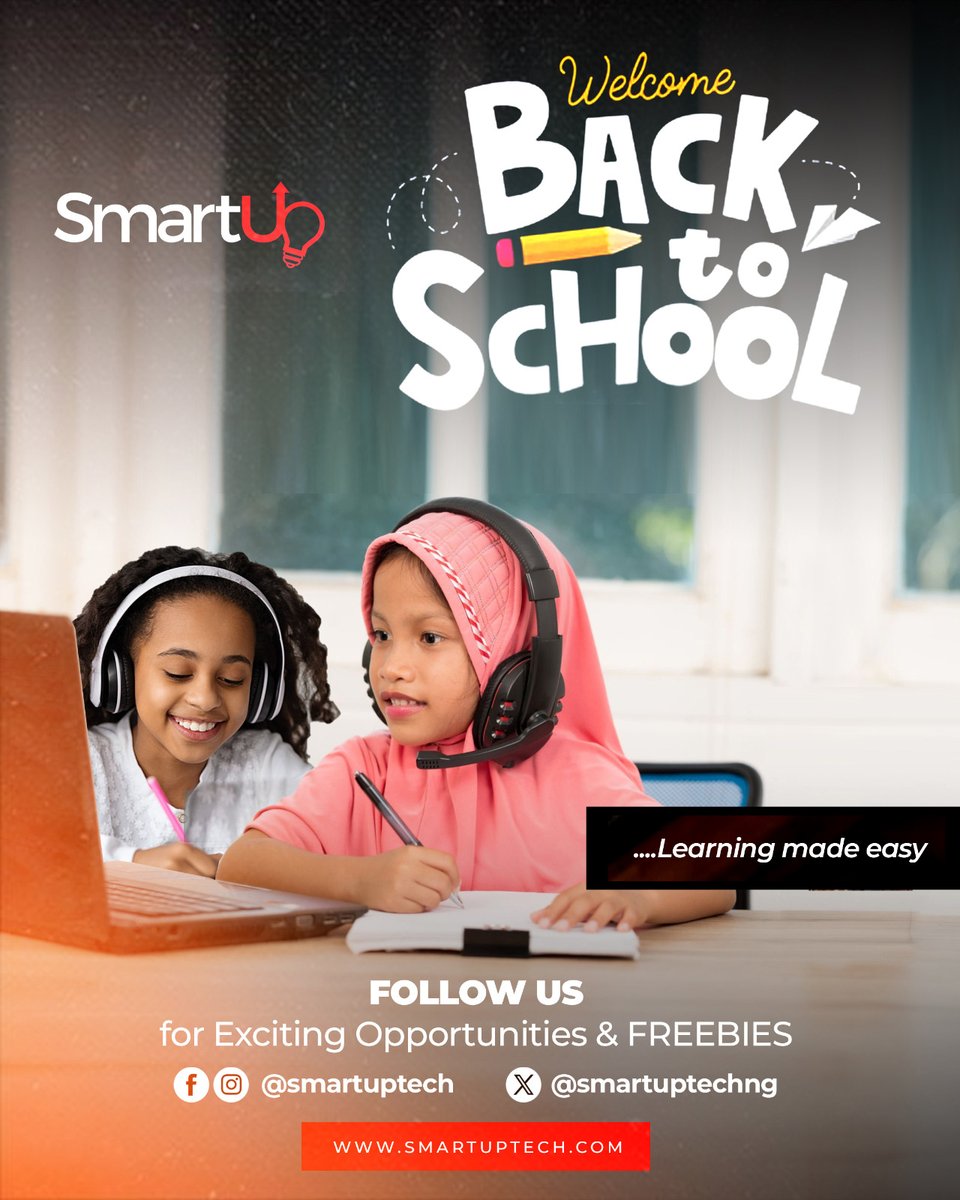Smartuptechng's tweet photo. We welcome all our secondary School learners &amp; Jambites BACK TO SCHOOL.

Follow US today to stand a chance to win recharge cards &amp; other exciting freebies!

stay tuned for the upcoming activities coming soon! https://t.co/qpz9J1S4iN