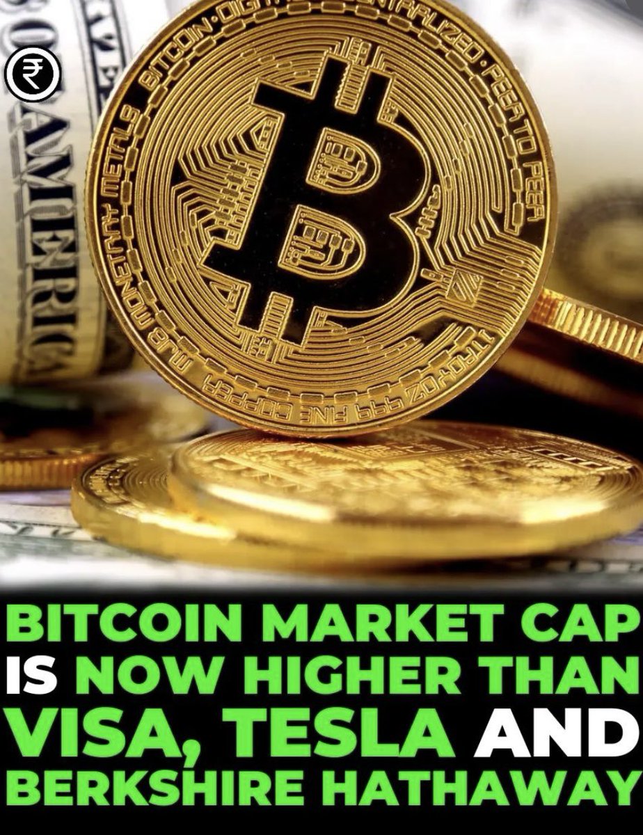 Bitcoin Market Cap Is Now Higher Than Visa, Tesla And Berkshire Hathaway!!🔥

#cryptonews #Web3 
#FashionIndustry #NFT #VirtualFashion #Blockchain #digitalart
#AI #Bitcoin