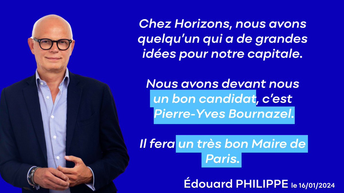 Merci cher <a href="/EPhilippe_LH/">Edouard Philippe</a> pour ton soutien précieux et ta fidèle amitié.

À #Paris, nous construisons un chemin sérieux pour l'alternance. 

Une alternance progressiste et exigeante, qui s’appuie sur un projet solide et une vision d’avenir de notre capitale.