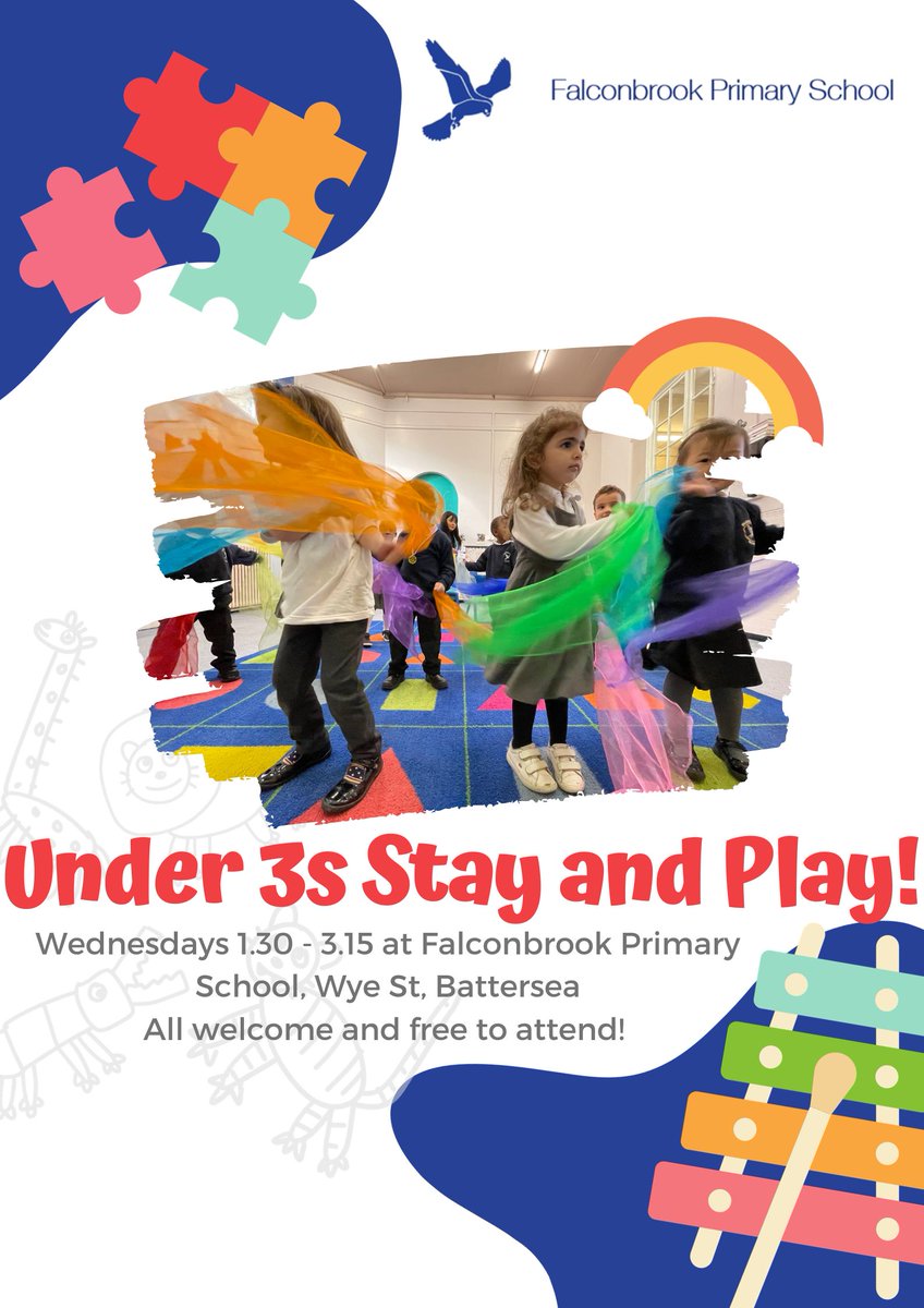 Under 3s Stay & Play at 1.30pm today.  All welcome and free to attend.