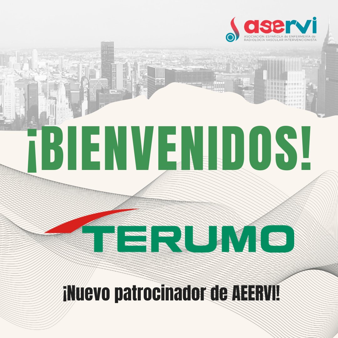 aeervi's tweet photo. 📡📡📢📢Damos la bienvenida a nuestro nuevo patrocinador @Terumoisuk !!!
Seguro que con su colaboración conseguiremos hacer crecer la radiología vascular intervencionista en enfermería!! 🎉🎉🎊🎊
Bienvenidos!!
#enfermeriarviunida #juntosmejor #Terumo https://t.co/KNGgPI8144