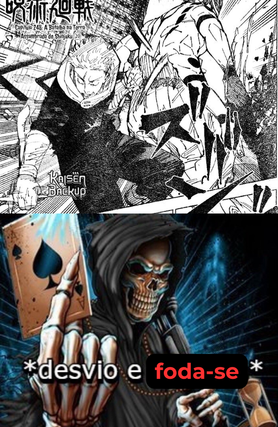 demolitudo's tweet photo. O Sukuna só cagou pra espada kkkkk 
#jjk248 #JujutsuKaisen #jjkspoilers https://t.co/69vKVFPvLE