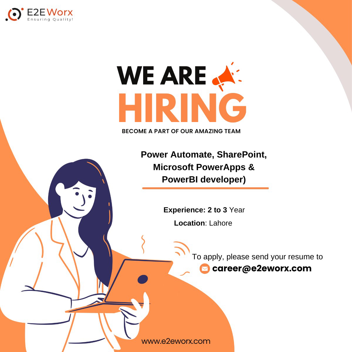 e2eworx's tweet image. 🔍 We&apos;re on the lookout for a talented Senior Power Automate, SharePoint, Microsoft PowerApps &amp;amp; PowerBI Developer to join our dynamic team at E2EWorx! 🔍

To apply, please submit your resume to [career@e2eworx.com].

#PowerAppsDeveloper #TechJobs #HiringNow #e2eworx #e2eworxjobs