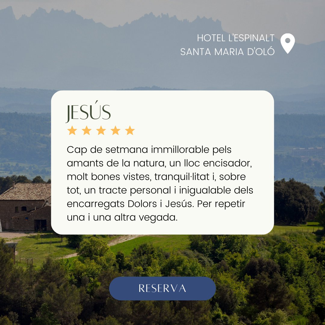 PetitGranHotels's tweet photo. Gaudeix de l'escapada que et mereixes a #LEspinalt 🌳🍃. 
https://t.co/D1sG8522dl #SantaMariadOló https://t.co/ogwkYthOeS