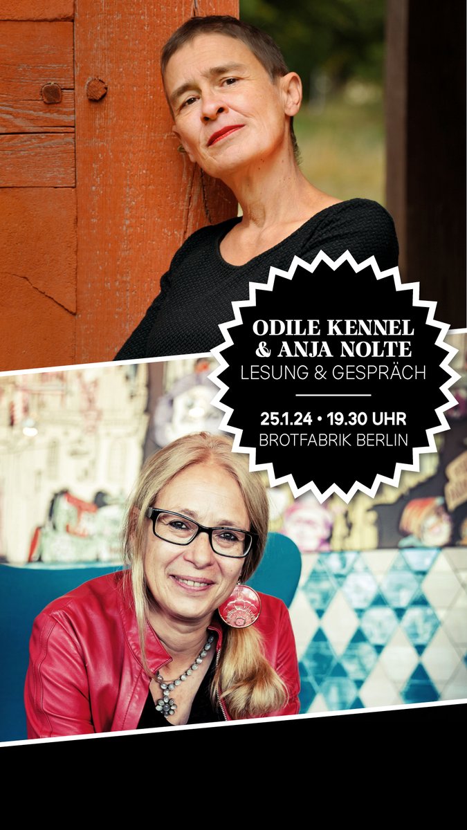 Anja__Nolte's tweet photo. SAVE THE DATE! Am Do., 25.1. um 19:30 Uhr sind Odile Kennel und ich in der Brotfabrik Berlin für Lesung, Gespräch und andere Überraschungen -  im Kontext unseres neuen Buches #irgendetwasdazwischen. Verlagshaus Berlin. Tickets hier : https://t.co/IwX9X3q6qE https://t.co/EUiSBm9YET