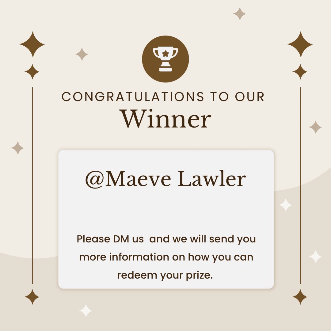 TOTWSH's tweet photo. Thank you to everyone who participated in our #giveaway ❤ 

Congratulations to our winner @ Maeve Lawler🎉😊

Stay tuned as we have another giveaway coming up! 😃

#GiveawayAlert #Winners #inverness https://t.co/X8e45G2KRo