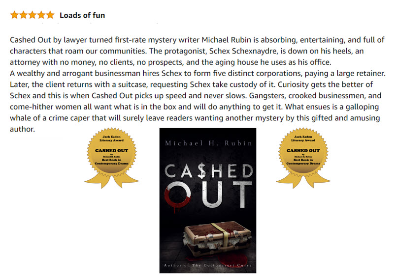 Another five star review. Get it at amzn.to/3nGkI7E

#thrillers #mysteries #thrillerbooks #thriller #bookclub #bookclubs #amwriting #amreading #librarians #books #quickreads #pageturner