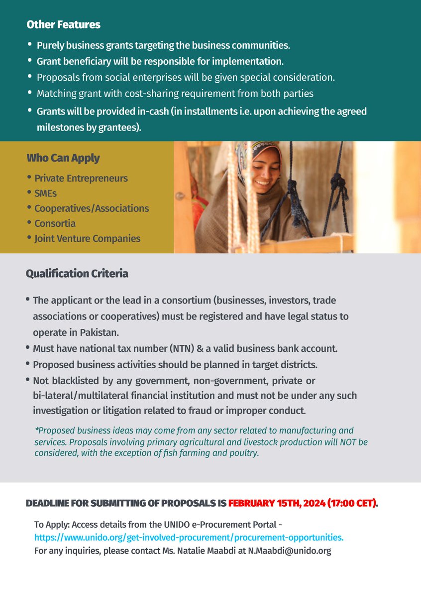 Paidar_Sindh's tweet photo. π Exciting News! We have launched the Small and Medium Enterprises (SMEs) Grant Window under the @EUPakistan funded #PAIDAR to support business expansion in Sindh! π
Submit your innovative business ideas to access grants from β¬10,000 to β¬200,000! π
@UNIDO_Pakistan https://t.co/myUaNeskTU