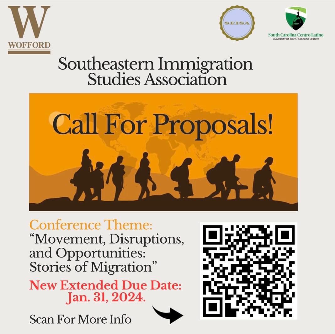 We are always excited to work with scholars, educators, and activists in the world of #immigration and #education! Join us April 10, 2024 with <a href="/SEImmigrationSA/">Southeastern Immigration Studies Association</a> and <a href="/SCCentroLatino/">SouthCarolinaCentroLatino</a> at <a href="/woffordcollege/">Wofford College</a> in upstate South Carolina.