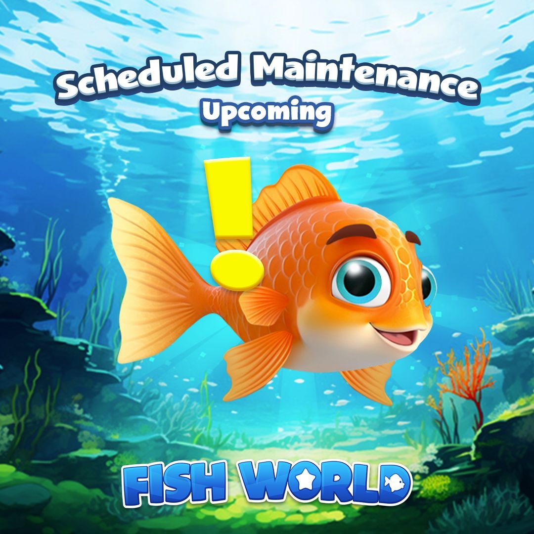 FishWorldGame's tweet image. Fish World servers will undergo planned downtime on Thursday, January 18 at 2 PM EST for about 2 hours. This maintenance period will optimize the servers and will not affect user accounts. Please save your progress beforehand to avoid any loss. Thank you for your patience.