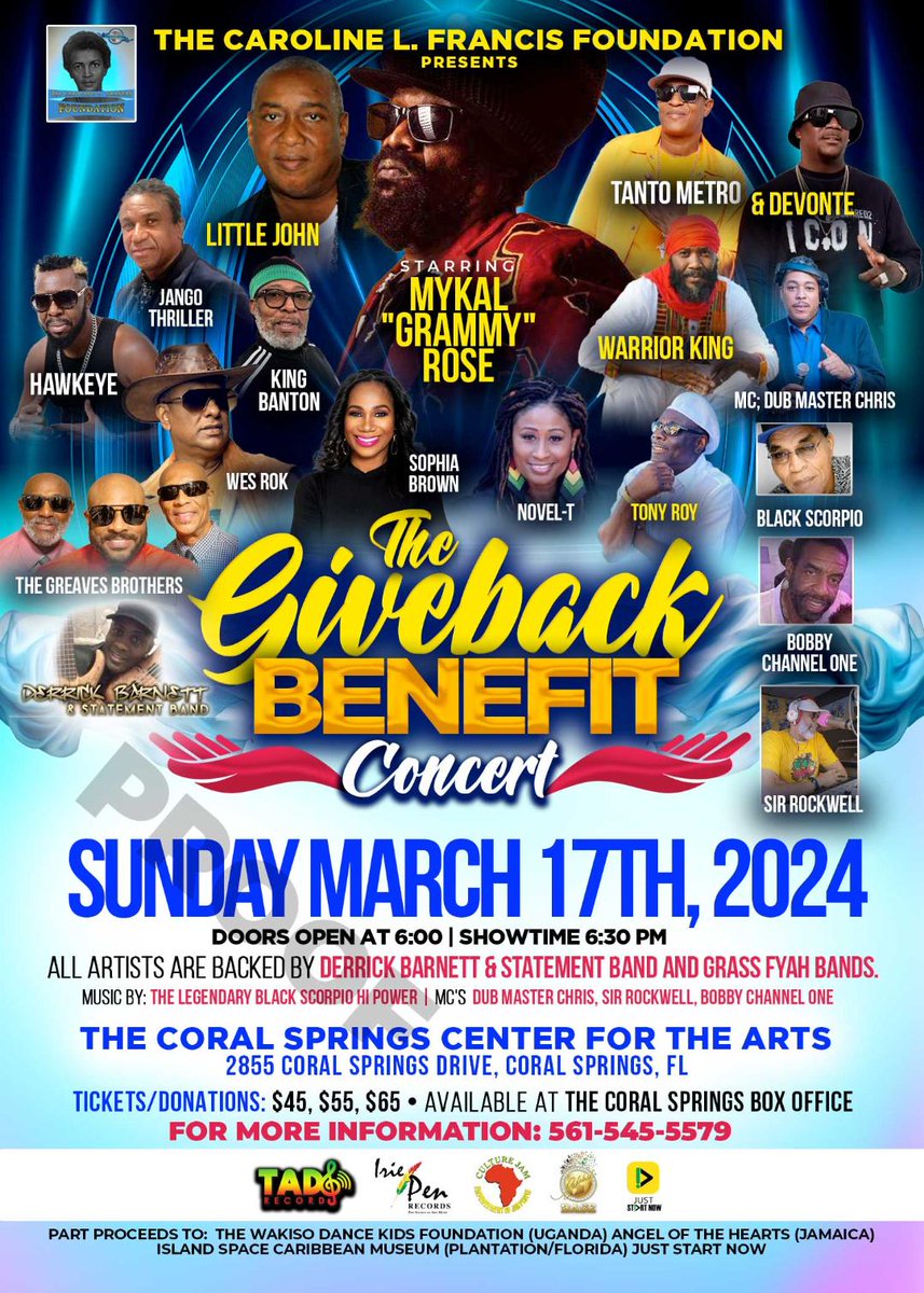 Sunday, March 17th, join us at The Coral Springs Center for the Arts for the "Giveback Benefit Concert".  All for a good cause! Jango Thriller will be there!  Check the flyer for details and lineup!  #jangothriller #TheGivebackConcert Follow <a href="/JangoThriller/">Jango Thriller</a>