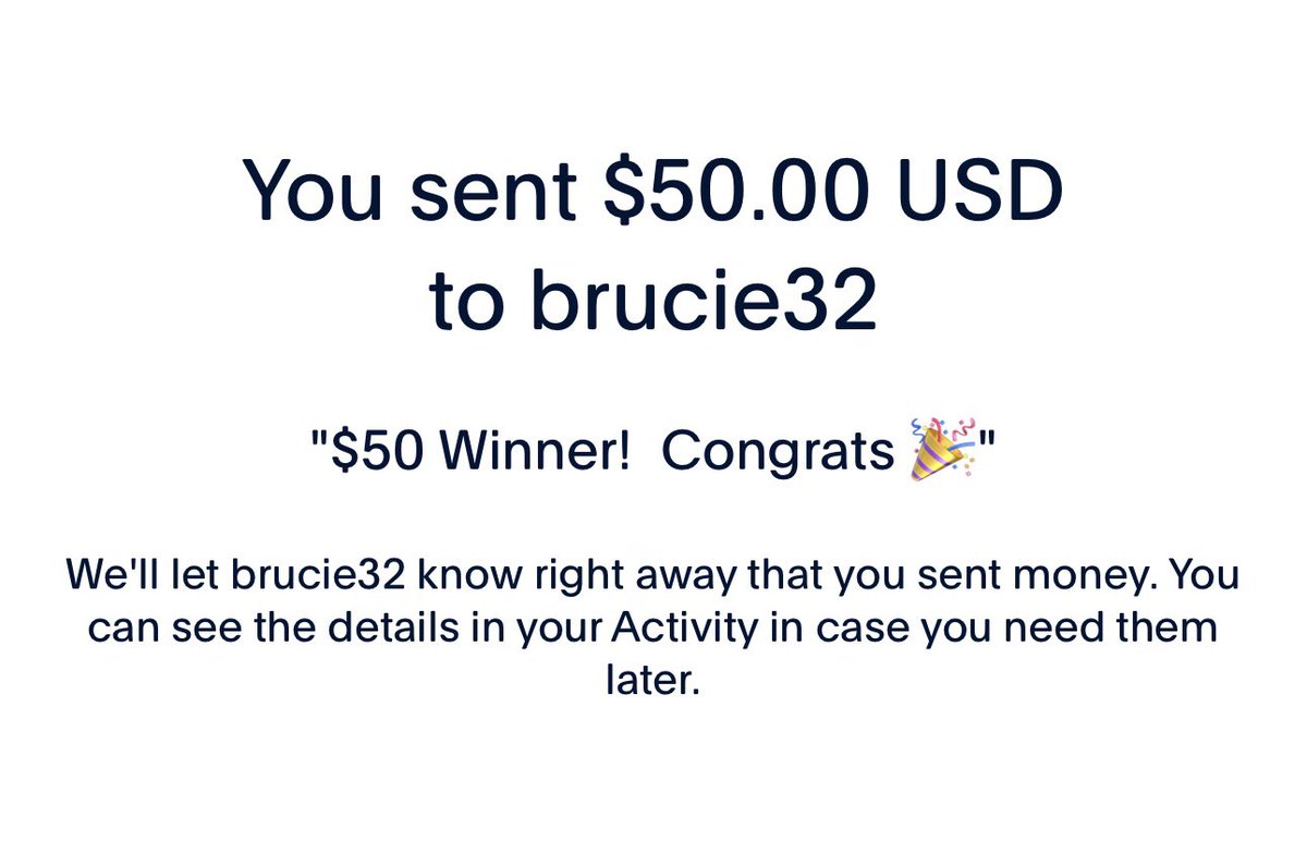 $50 Winner: @Brucie32 🎉 Who’s next?