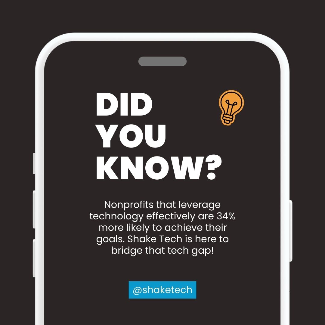 shaketech's tweet image. Let&apos;s get started with @ShakeTech! #TechFunFact #NonprofitSuccess