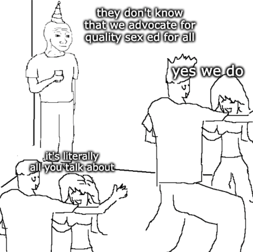 SIECUS's tweet photo. We can we say... We love talking about quality sex education for all! 😎

#sexed #memes #sexeducation #health #trending #mainpage #lgbt #advocacy #socialjustice https://t.co/K8DlSt0NgT