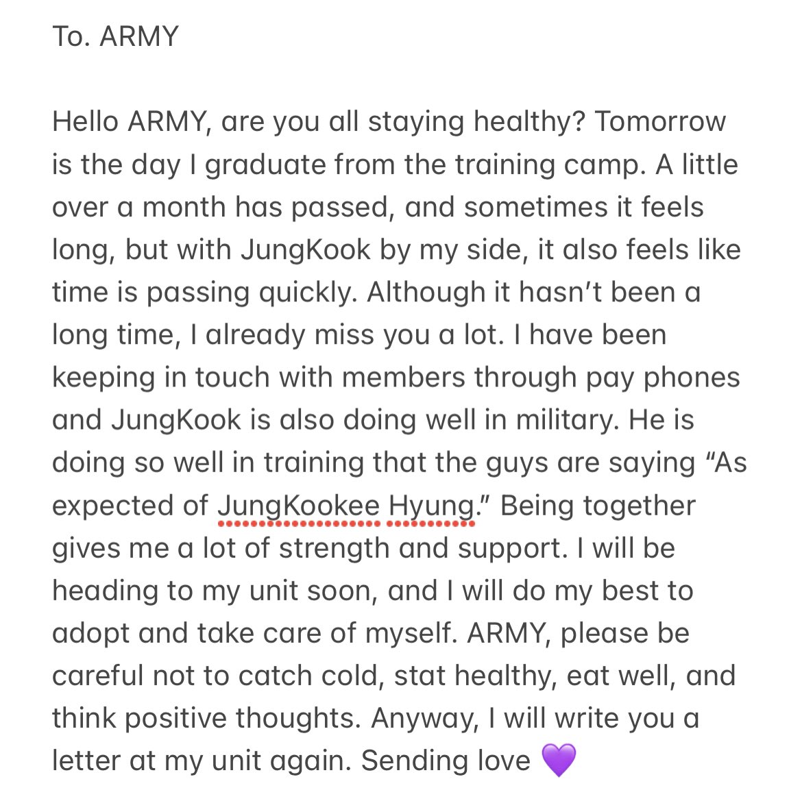 _ium_'s tweet image. To English-speaking I-Armies who might have difficulty translating bc it’s handwritten :) 💜

#IARMY 💜
Jiminie
JIMIN CAME HOME
트친중에 외랑둥이 없지만 헿