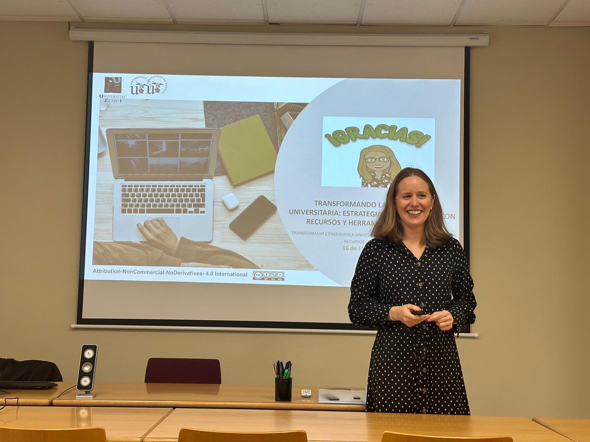 Ayer viajé hasta la <a href="/UJIuniversitat/">Universitat Jaume I</a> para impartir un nuevo seminario de innovación docente.

👩‍🏫 “Transformando la enseñanza universitaria: Estrategias innovadoras con recursos y herramientas digitales”
📌 "Seminario de innovación educativa” 
📍<a href="/UJIuniversitat/">Universitat Jaume I</a> 
<a href="/FlippedLearnUS/">Flipped Classroom US</a>