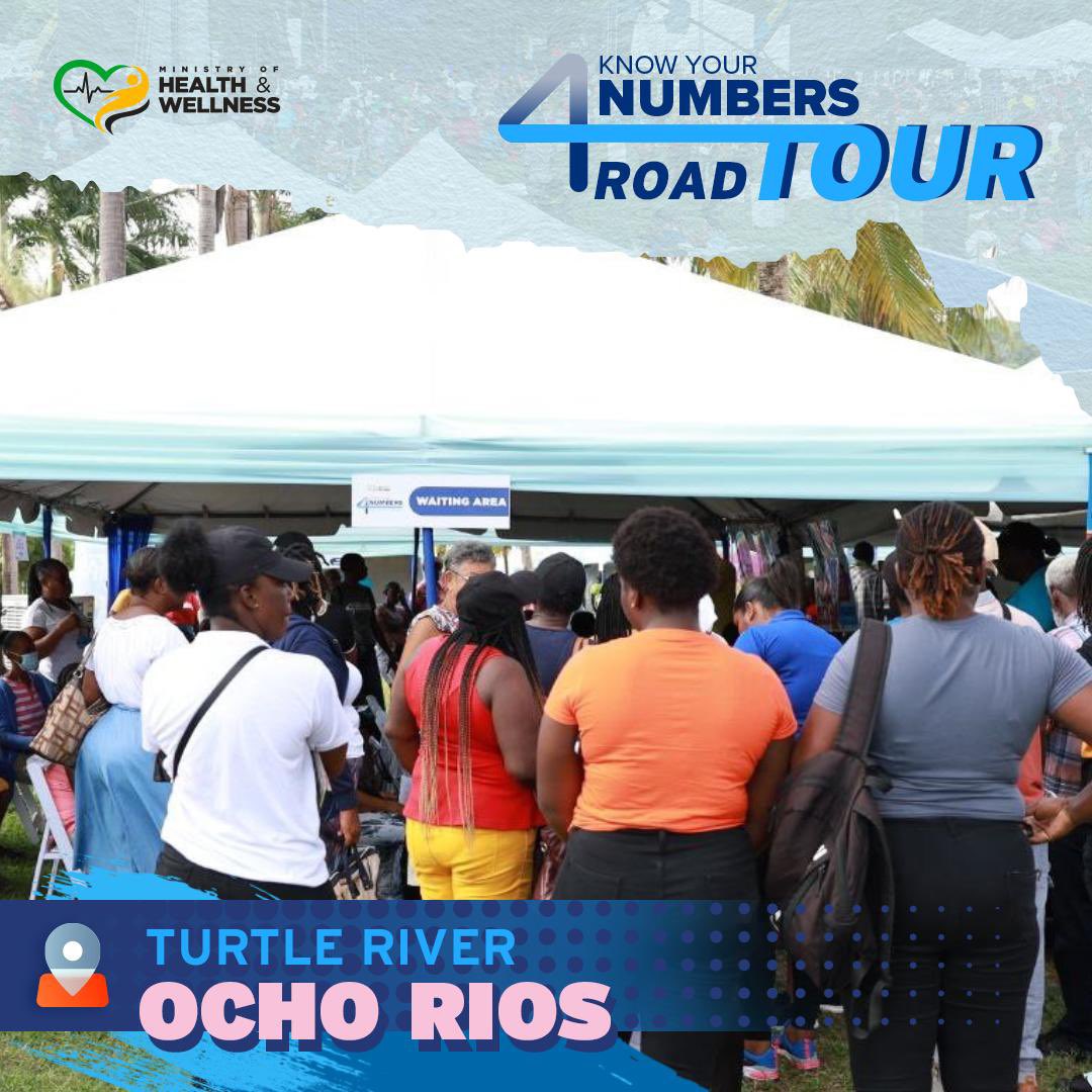 themohwgovjm's tweet photo. LIVE at ๐Turtle River Park in Ocho Rios!
Start the year right with FREE SCREENINGS to know your key health numbers:
โ
Blood Pressure
โ
Blood Sugar
โ
Blood Cholesterol
โ
BMI
#KnowYourNumbers #TakeControlofYourHealth https://t.co/WJw16xz75M