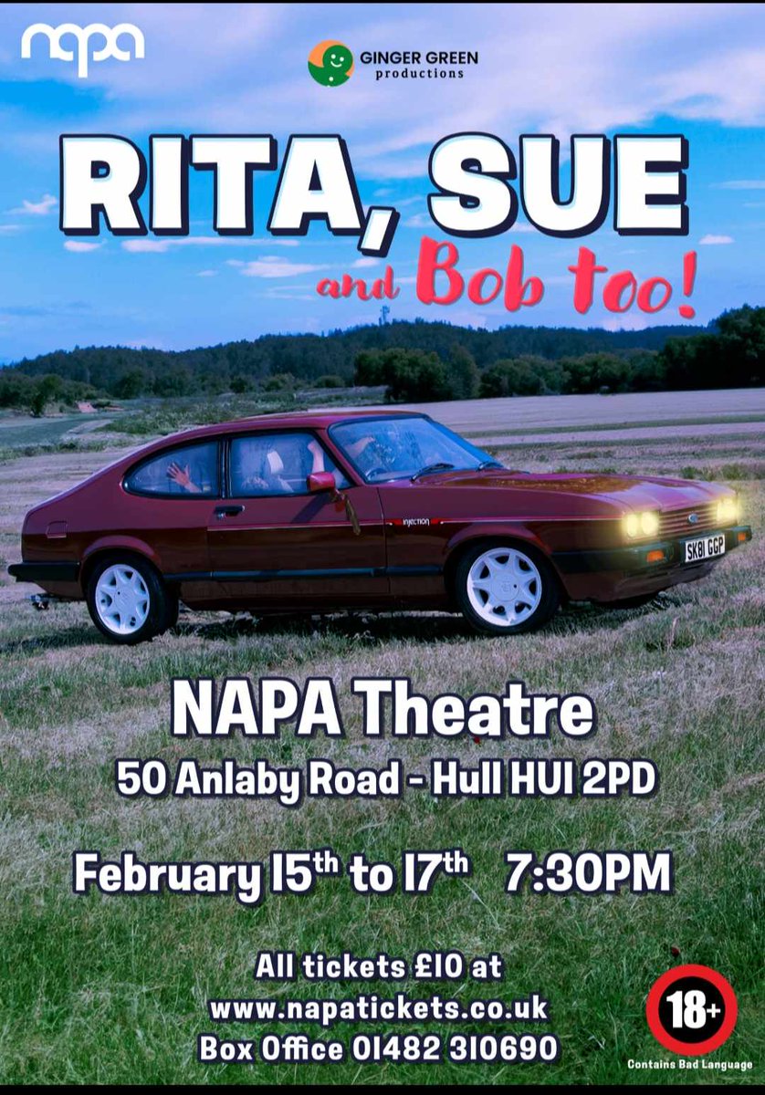 Rita, Sue, and Bob too the play is heading to @NAPA_Hull 
Grab a ticket and head over, but 'mind my bl@*%ing ornaments!'
ticketsource.co.uk/napatickets/ri…
<a href="/discoverHullEY/">Discover Hull</a> <a href="/StoryHull/">The Hull Story 🇺🇦</a> <a href="/HULLwhatson/">Hull What's On</a> @wearewhfm
