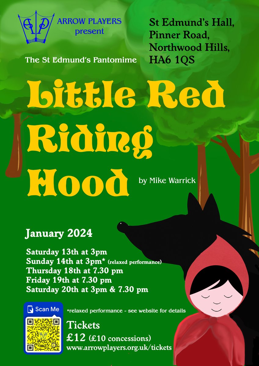 Yrnauld's tweet photo. The first two matinees of my brand new pantomime, Little Red Riding Hood (featuring some original songs), have been very well received.
We resume on Thursday (18th) at 7:30pm. Tickets are still available (in varying numbers) for all remaining performances.
https://t.co/kA8R76mcpD https://t.co/LHtVVz08Ed