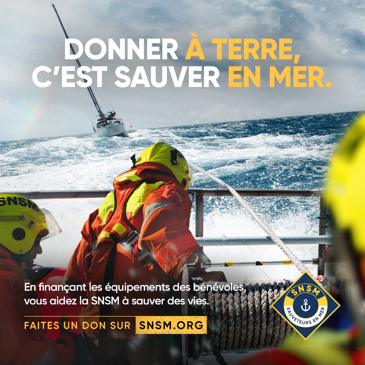 Donner à terre, c'est sauver en #mer 🌊 En finançant les équipements des #SauveteursenMer bénévoles de la #SNSM, vous les aidez à sauver des vies 🛟 Votre #générosité est essentielle, faites un don 🧡 bit.ly/3vEHrdr