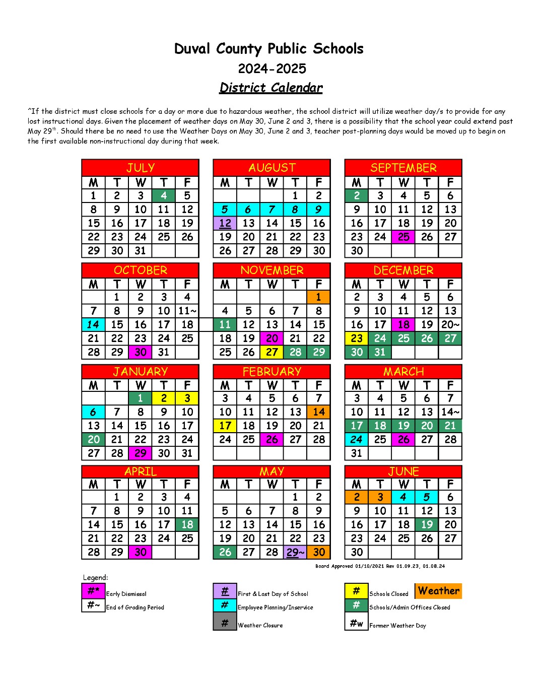 Duval County School 2025 Calendar alex chickie